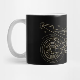 Sports Motorcycle Vintage Blueprint Mug